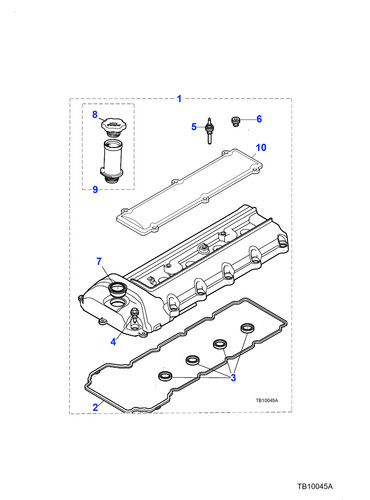 Jaguar camshaft cover - camshaft,
